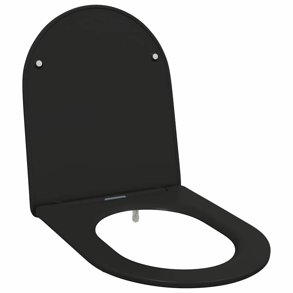 Schnellverschluss-WC-Sitz Schwarz 44 x 36,4 x 3,4 cm Duroplast