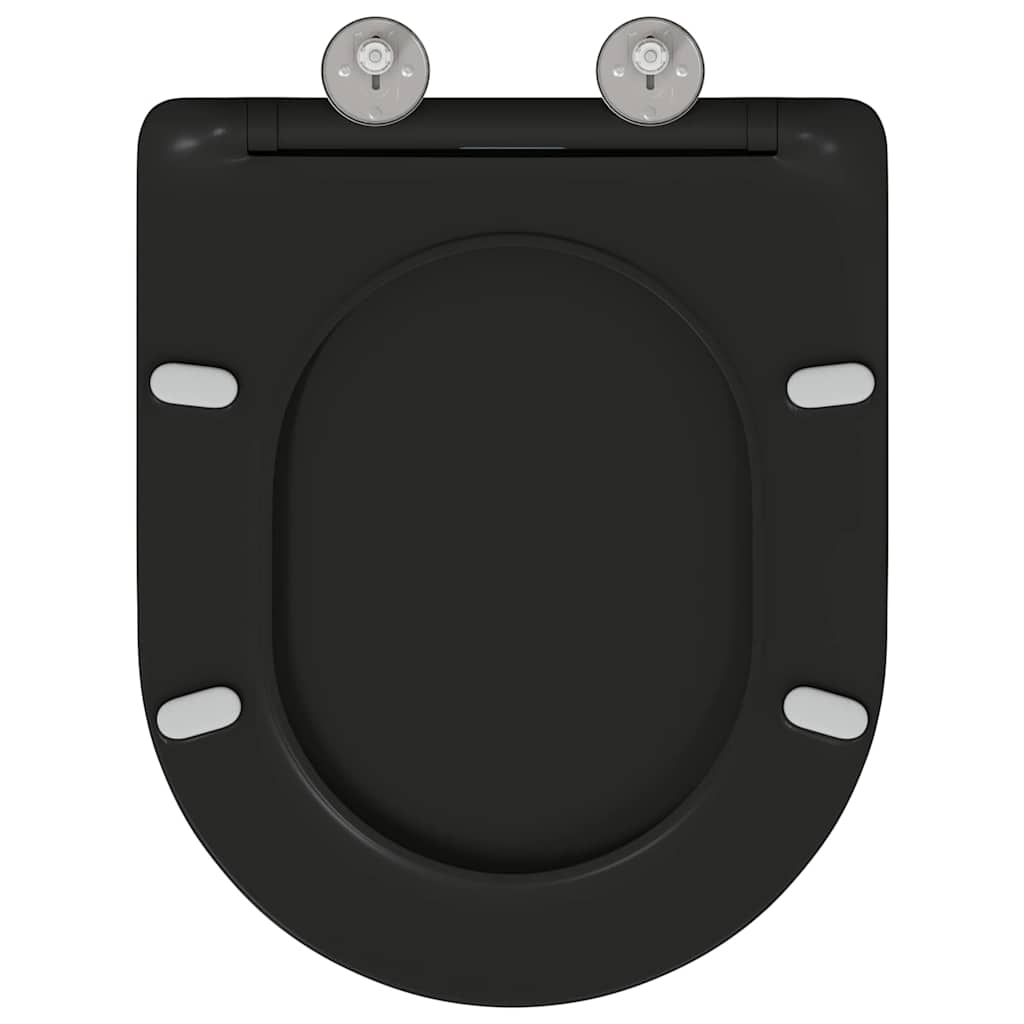 Schnellverschluss-WC-Sitz Schwarz 44 x 36,4 x 3,4 cm Duroplast