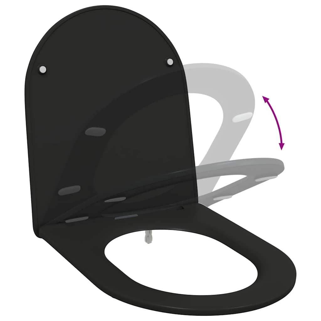 Schnellverschluss-WC-Sitz Schwarz 44 x 36,4 x 3,4 cm Duroplast