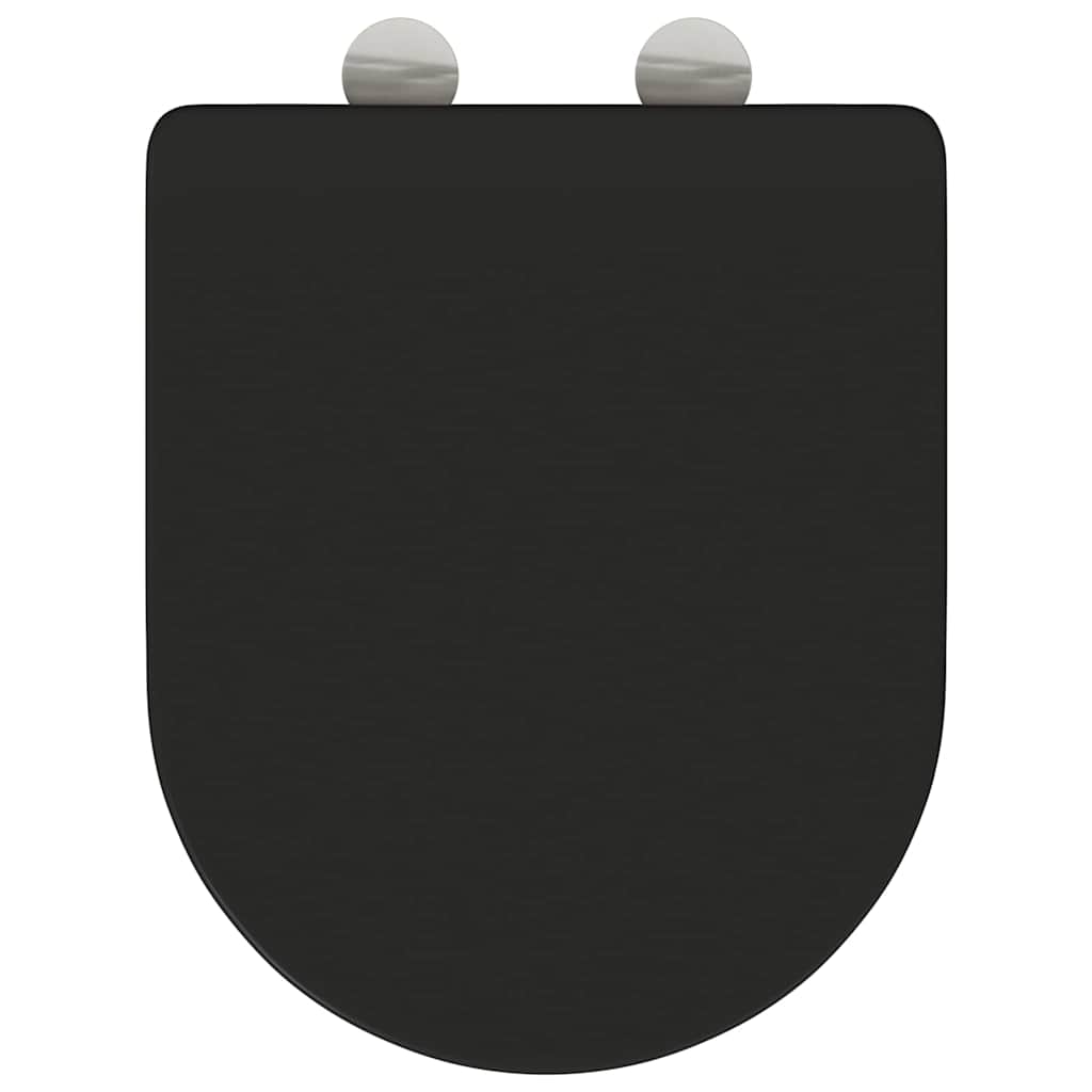 Schnellverschluss-WC-Sitz Schwarz 44 x 36,4 x 3,4 cm Duroplast