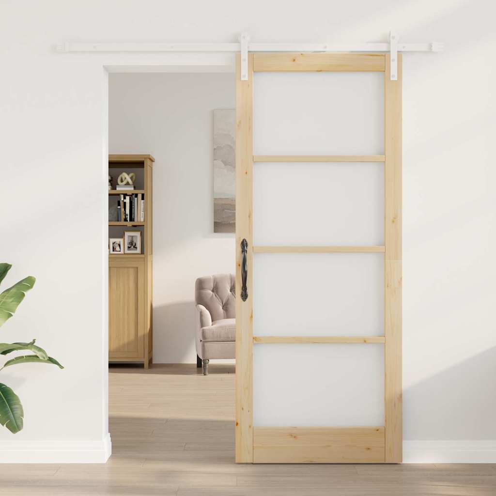 Schiebetür Braun 86 x 211 cm Massivholz Kiefer