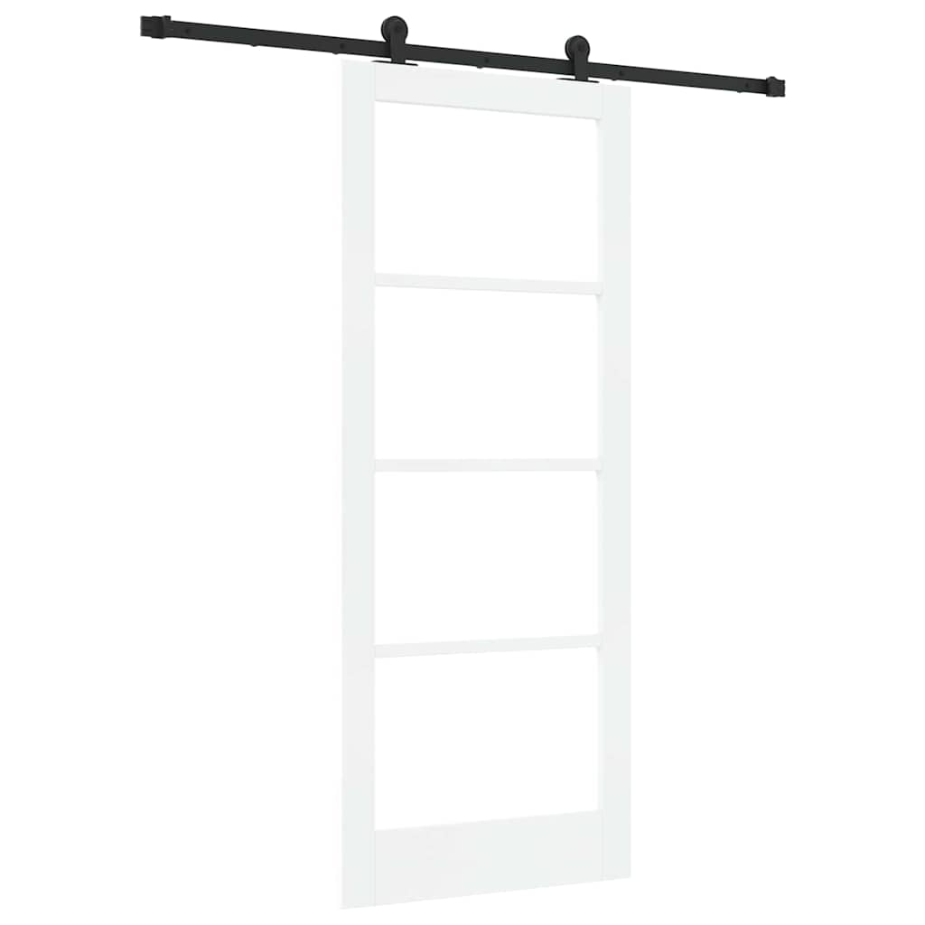 Schiebetür Manuell Weiß 83 x 202 cm Holz und Metall