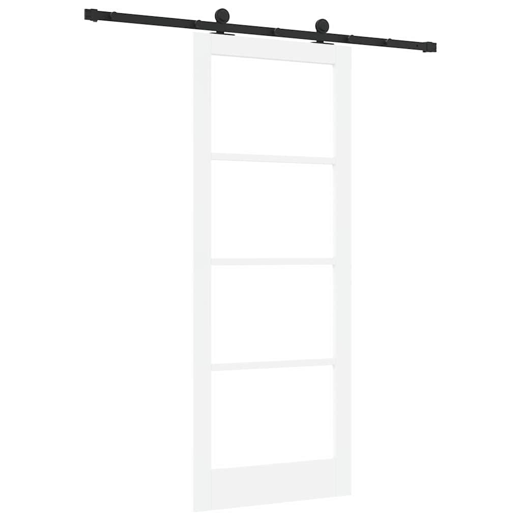 Schiebetür Manuell Weiß 83 x 211 cm Holz und Metall