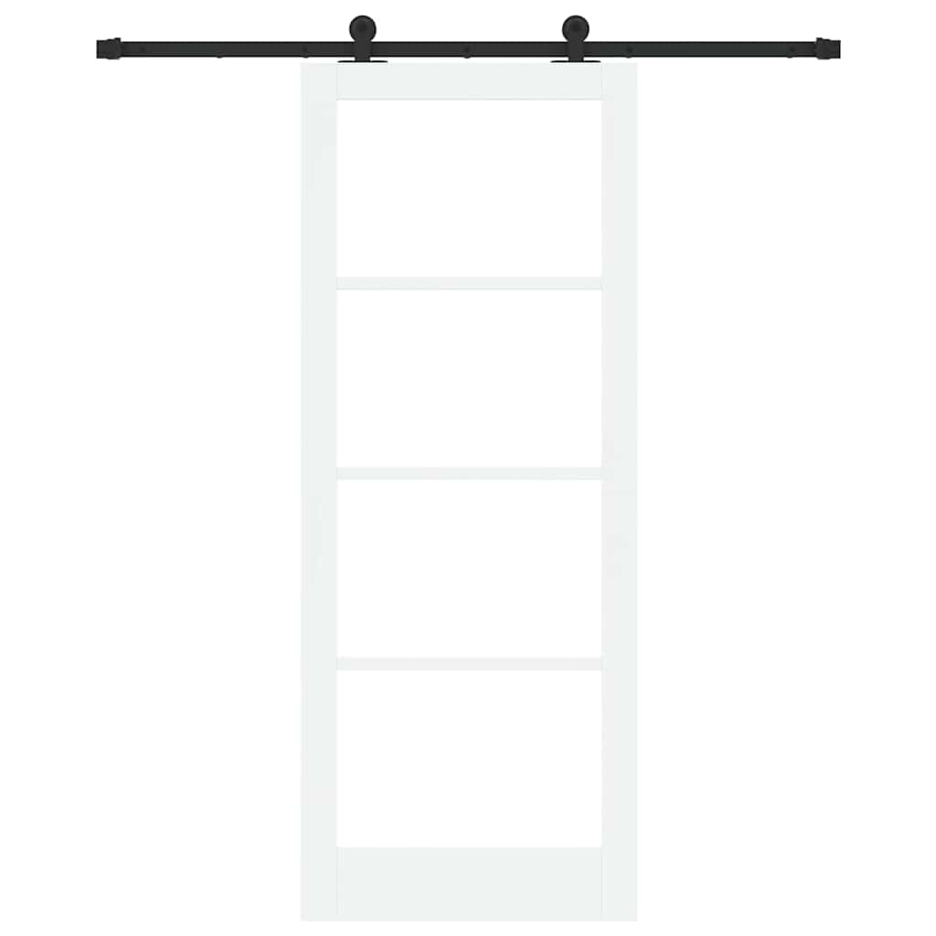Schiebetür Manuell Weiß 83 x 211 cm Holz und Metall