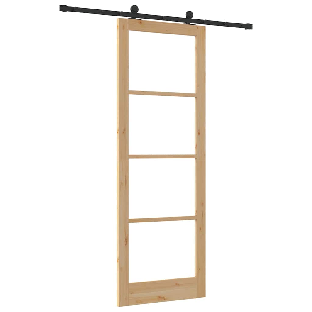Schiebetür Manuell Braun 83 x 232 cm Holz und Metall