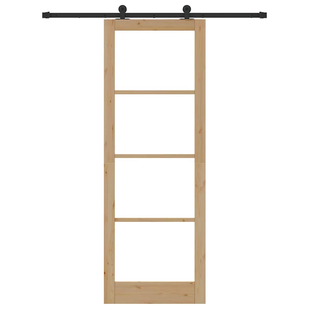 Schiebetür Manuell Braun 83 x 232 cm Holz und Metall