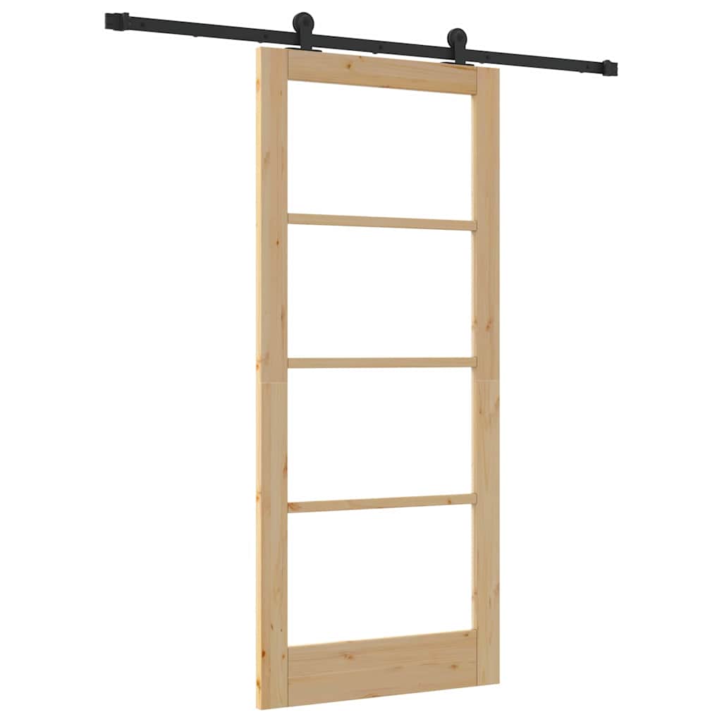 Schiebetür Manuell Braun 86 x 198.5 cm Holz und Metall