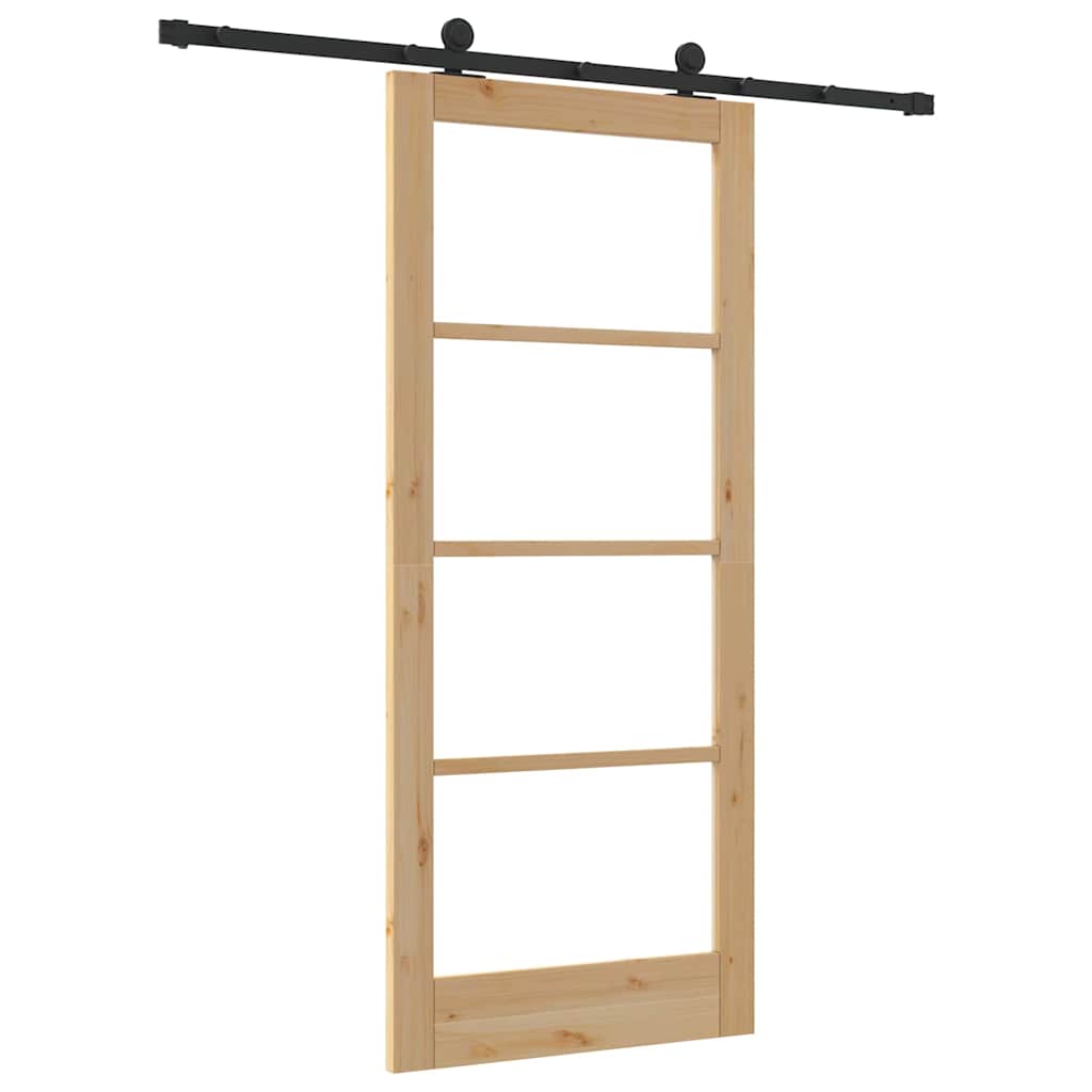 Schiebetür Manuell Braun 86 x 198.5 cm Holz und Metall