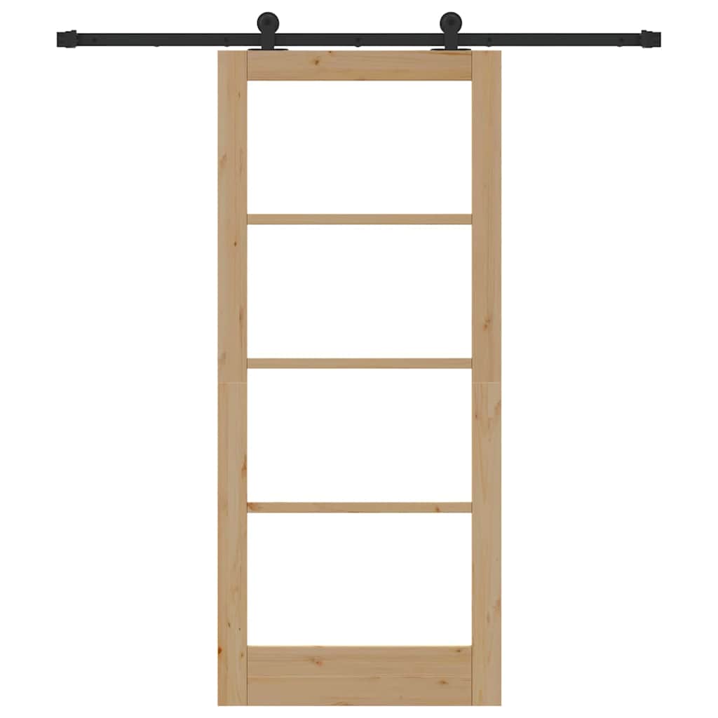 Schiebetür Manuell Braun 86 x 198.5 cm Holz und Metall