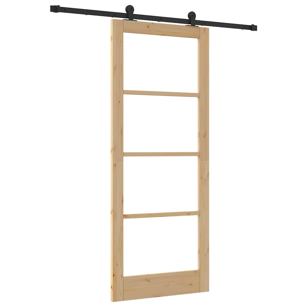 Schiebetür Manuell Braun 86 x 211 cm Holz und Metall