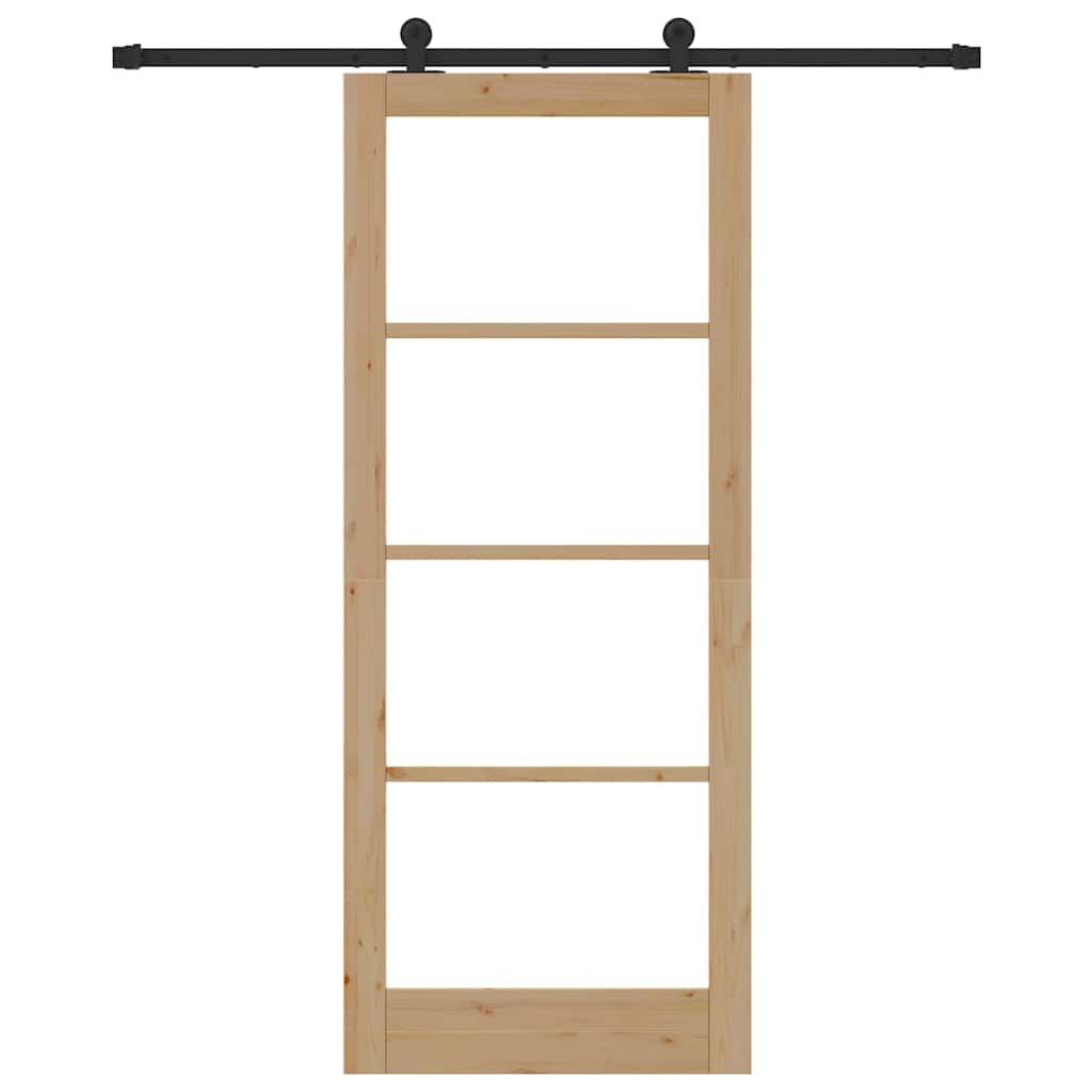 Schiebetür Manuell Braun 86 x 211 cm Holz und Metall