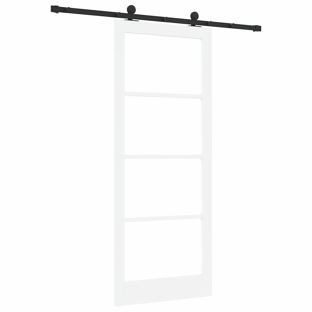 Schiebetür Manuell Weiß 86 x 211 cm Holz und Metall