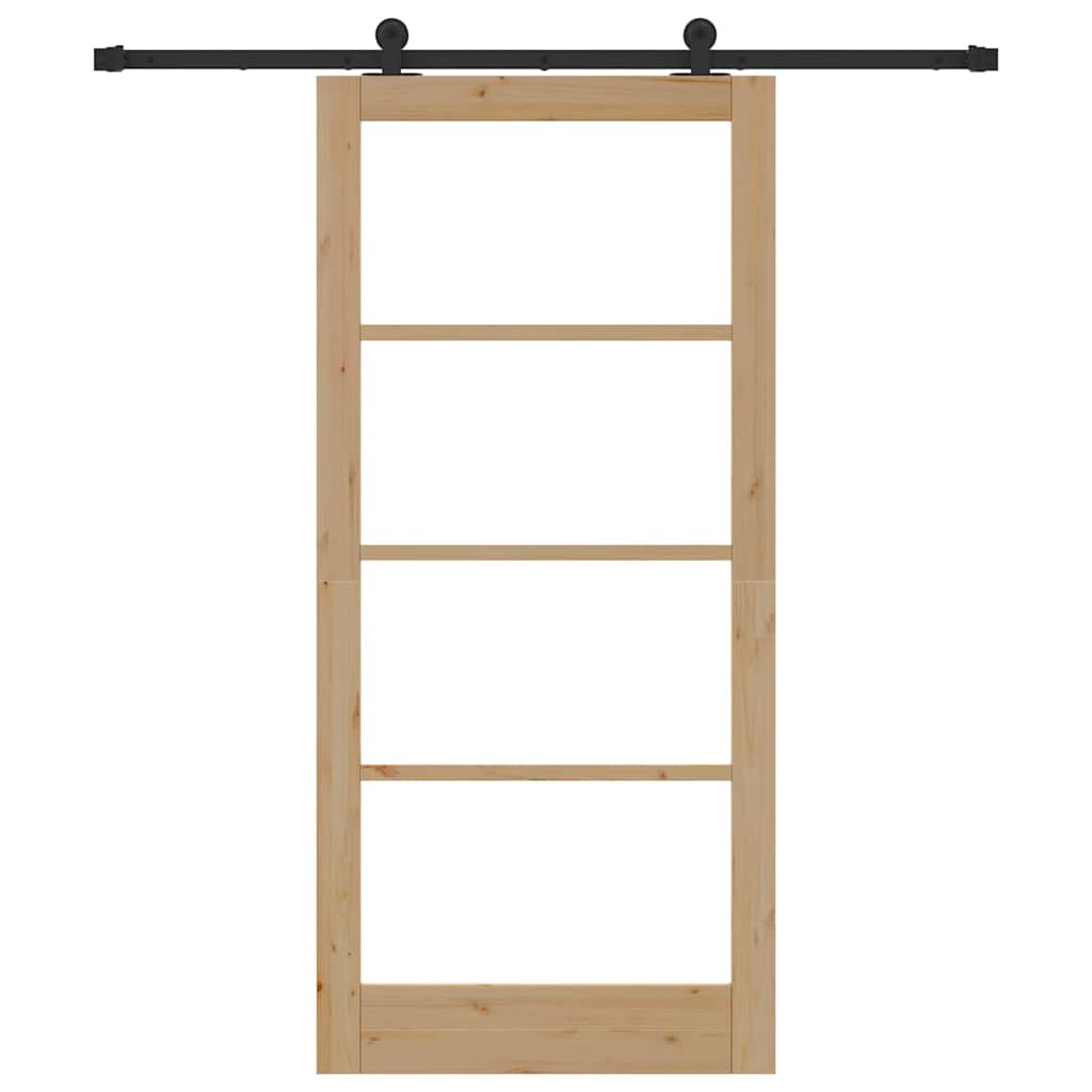 Schiebetür Manuell Braun 93 x 202 cm Holz und Metall