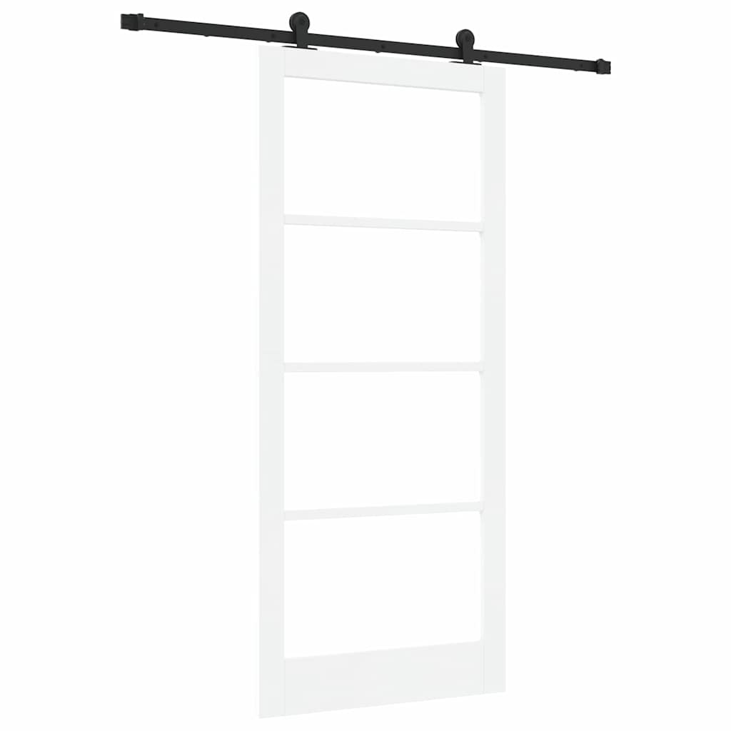 Schiebetür Manuell Weiß 93 x 211 cm Holz und Metall