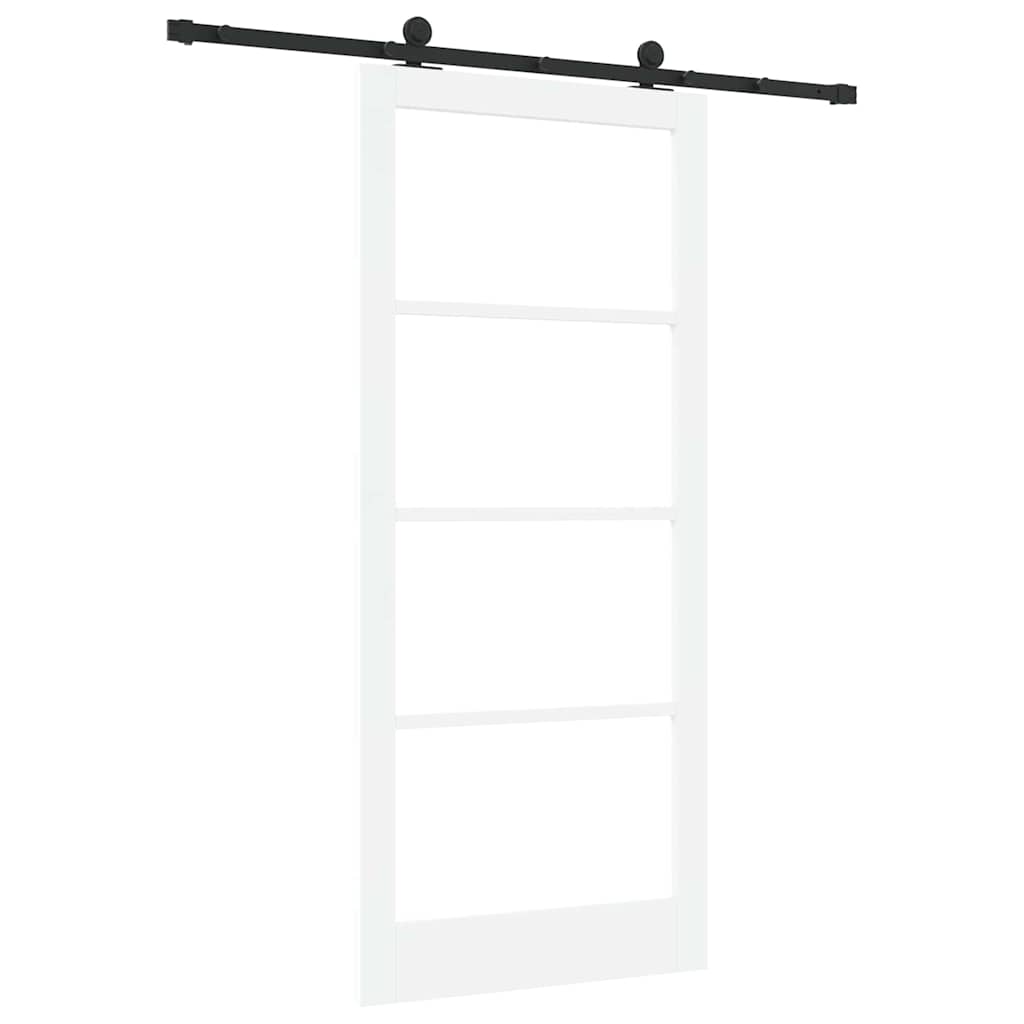 Schiebetür Manuell Weiß 93 x 211 cm Holz und Metall
