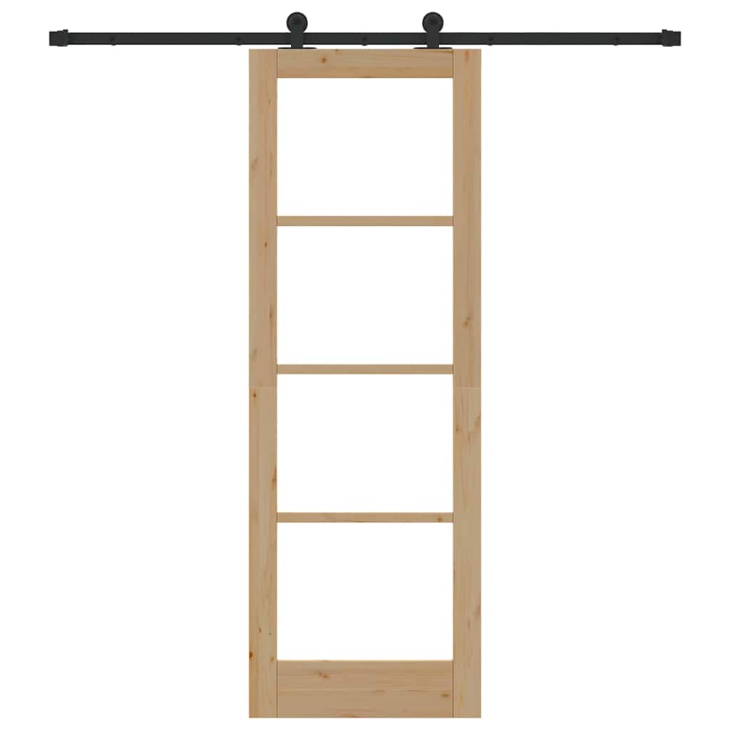 Schiebetür Manuell Braun 73,5 x 211 cm Holz und Metall