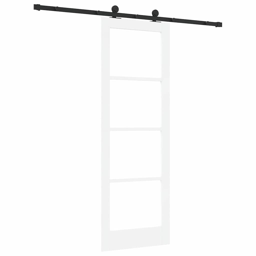 Schiebetür Manuell Weiß 73,5 x 211 cm Holz und Metall