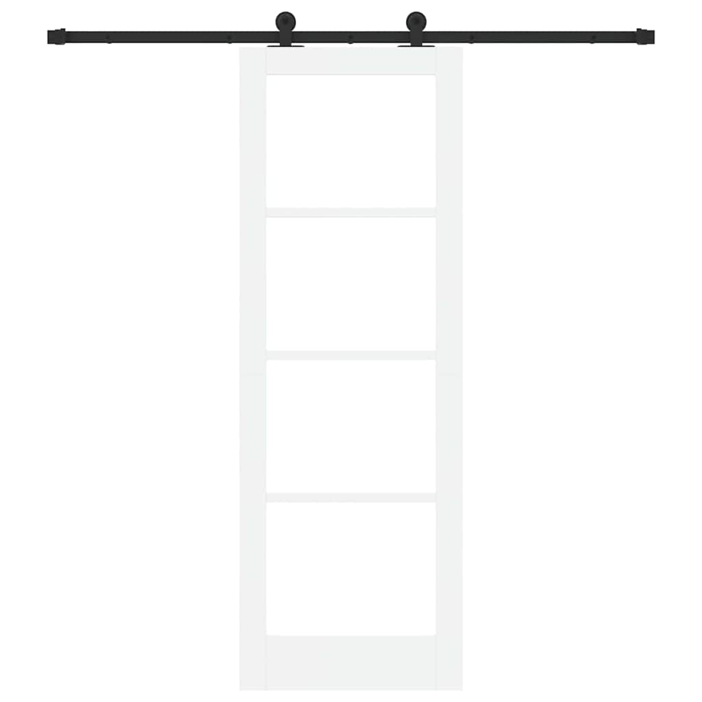 Schiebetür Manuell Weiß 73,5 x 211 cm Holz und Metall