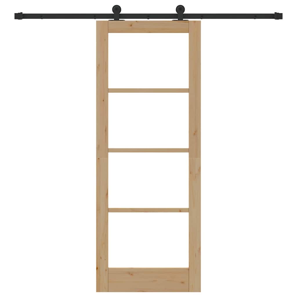Schiebetür Manuell Braun 78 x 202 cm Holz und Metall