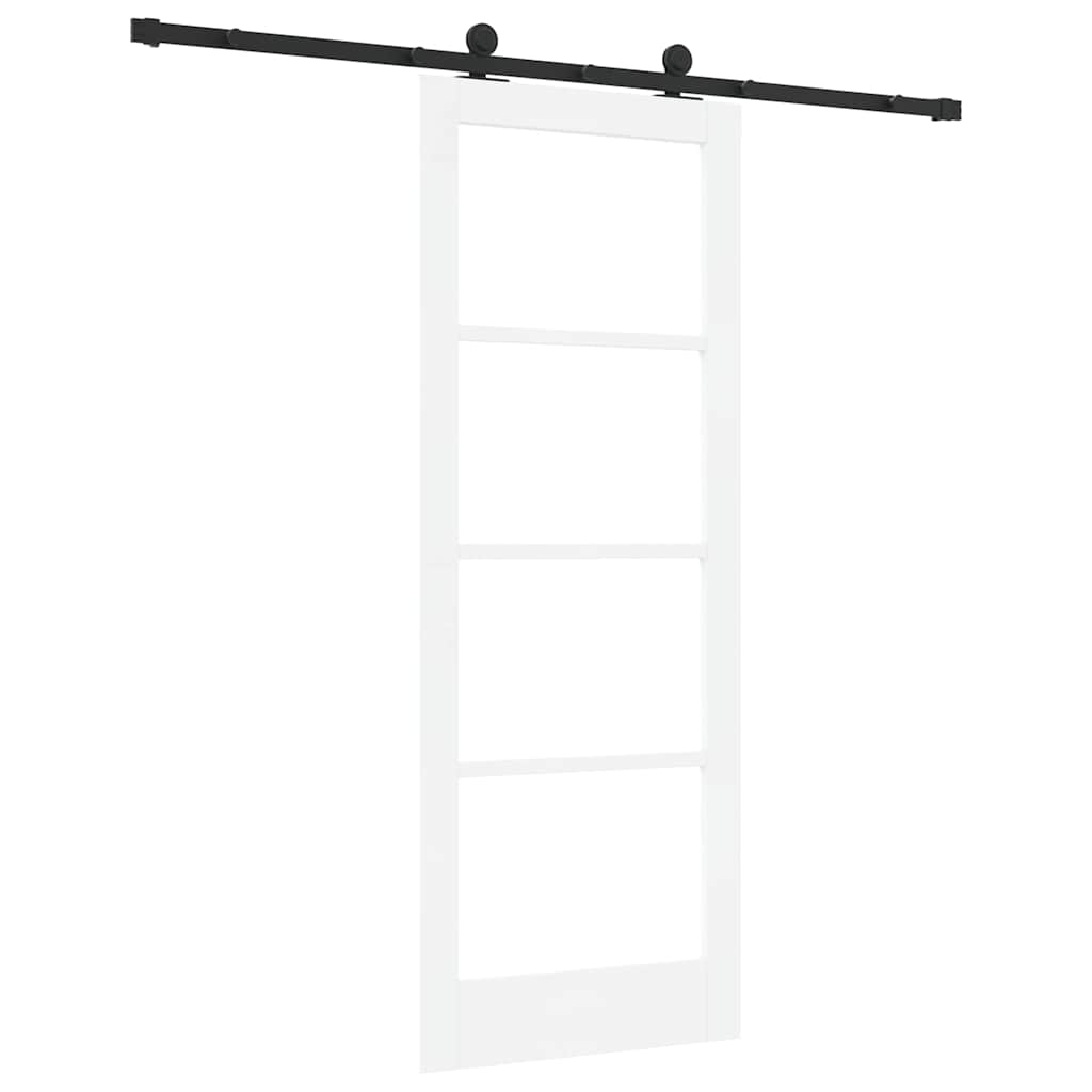 Schiebetür Manuell Weiß 78 x 202 cm Holz und Metall