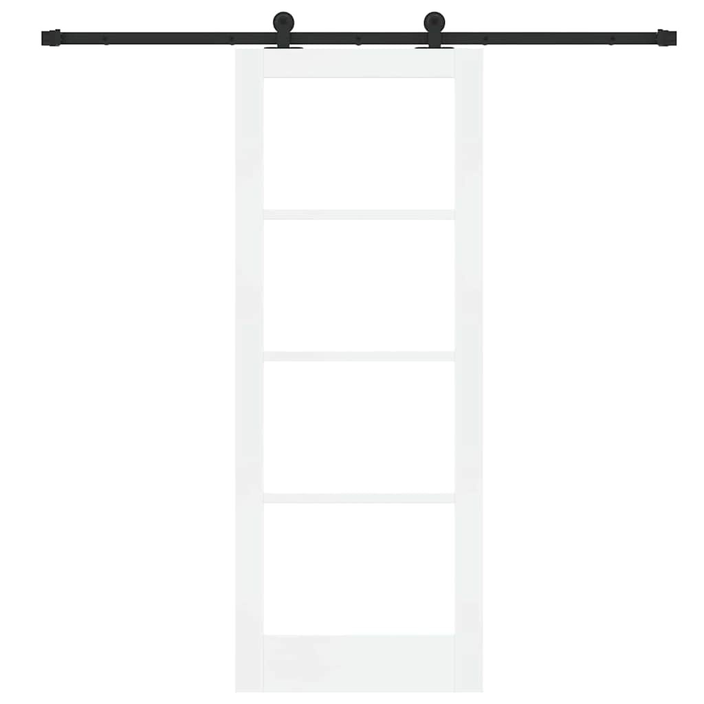 Schiebetür Manuell Weiß 78 x 202 cm Holz und Metall