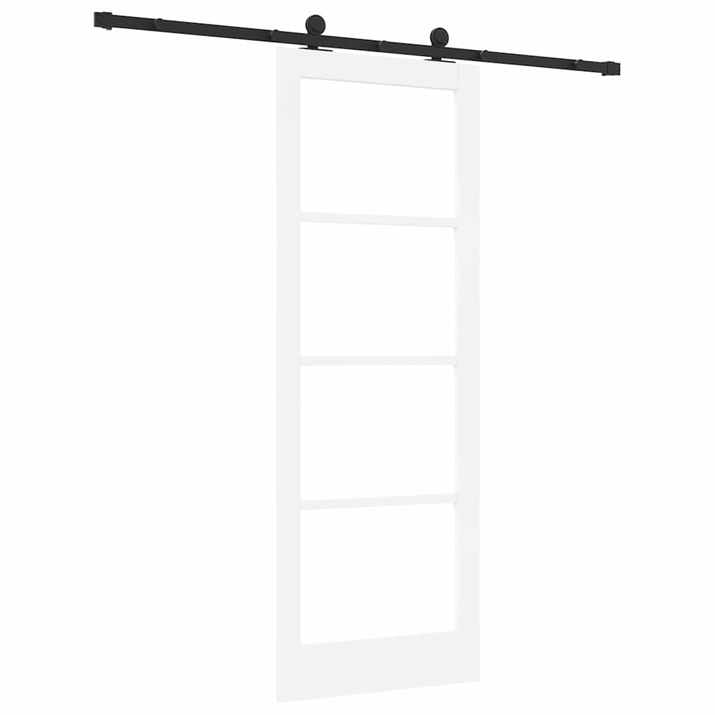 Schiebetür Manuell Weiß 78 x 211 cm Holz und Metall
