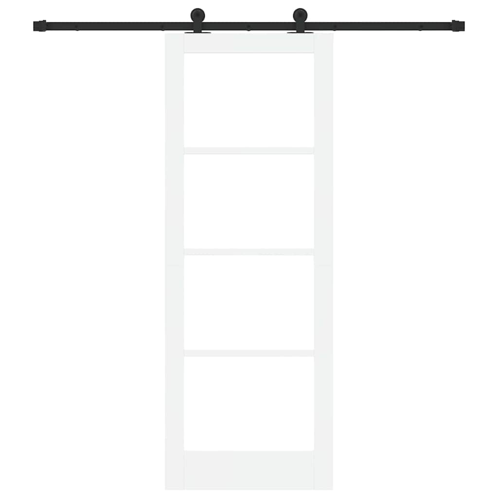 Schiebetür Manuell Weiß 78 x 211 cm Holz und Metall