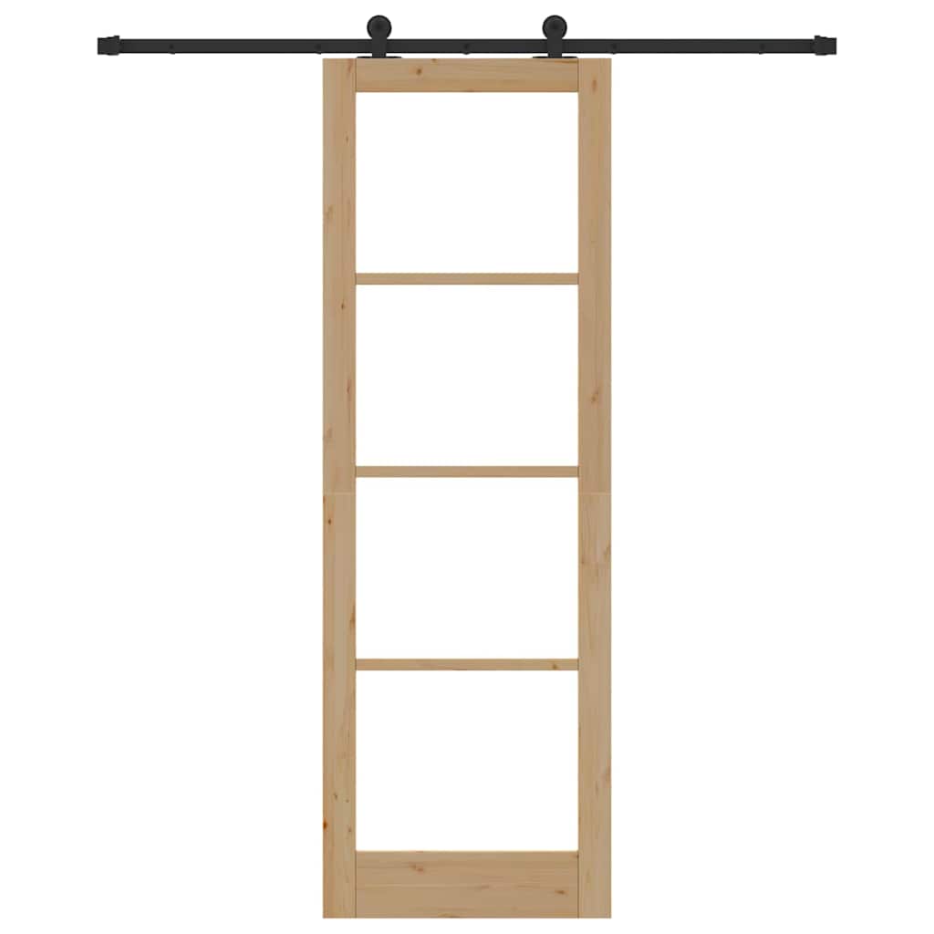 Schiebetür Manuell Braun 78 x 232 cm Holz und Metall