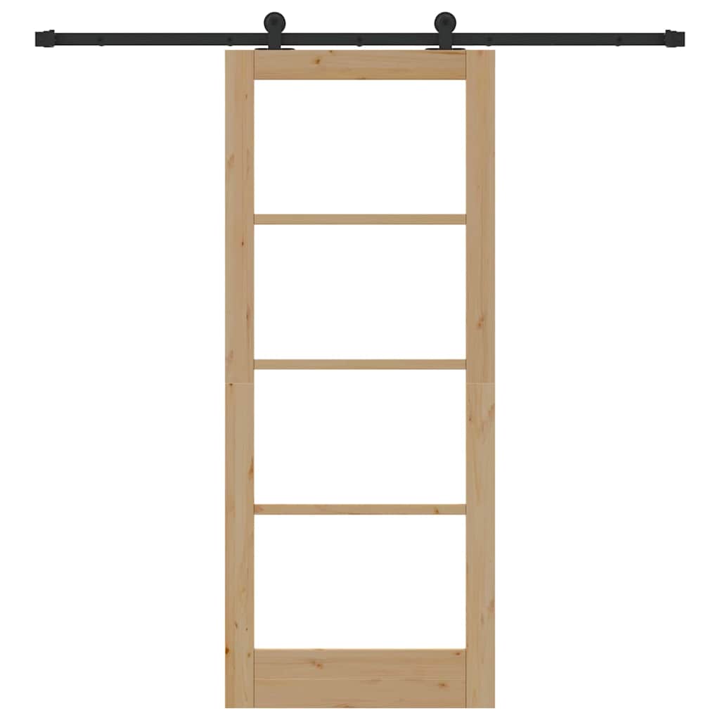 Schiebetür Manuell Braun 83 x 202 cm Holz und Metall
