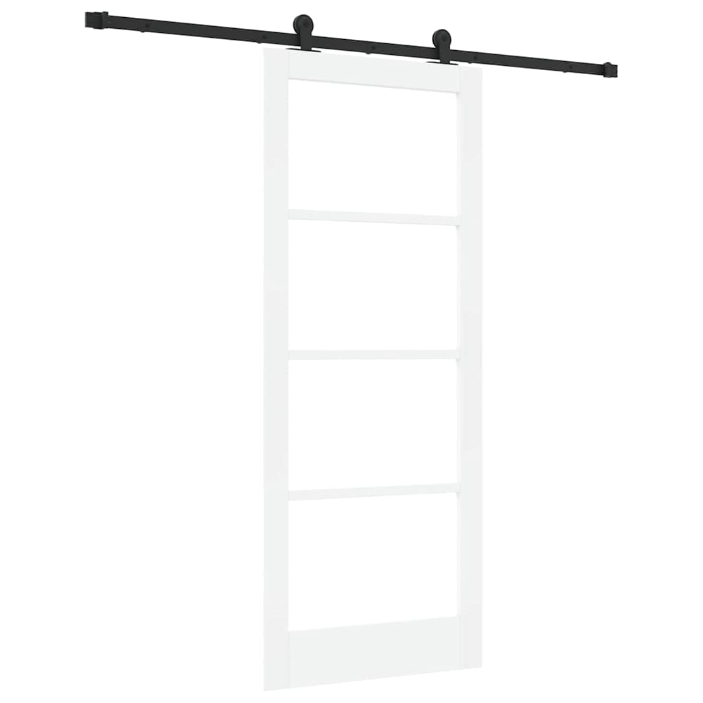 Schiebetür Manuell Weiß 83 x 202 cm Holz und Metall