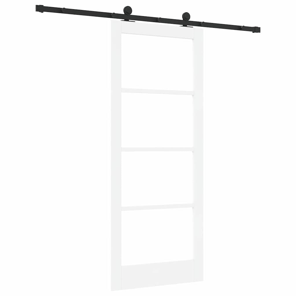 Schiebetür Manuell Weiß 83 x 202 cm Holz und Metall