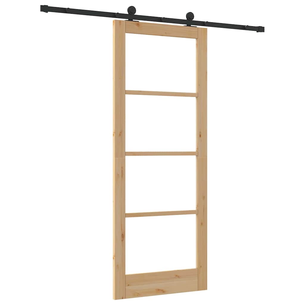 Schiebetür Manuell Braun 83 x 211 cm Holz und Metall