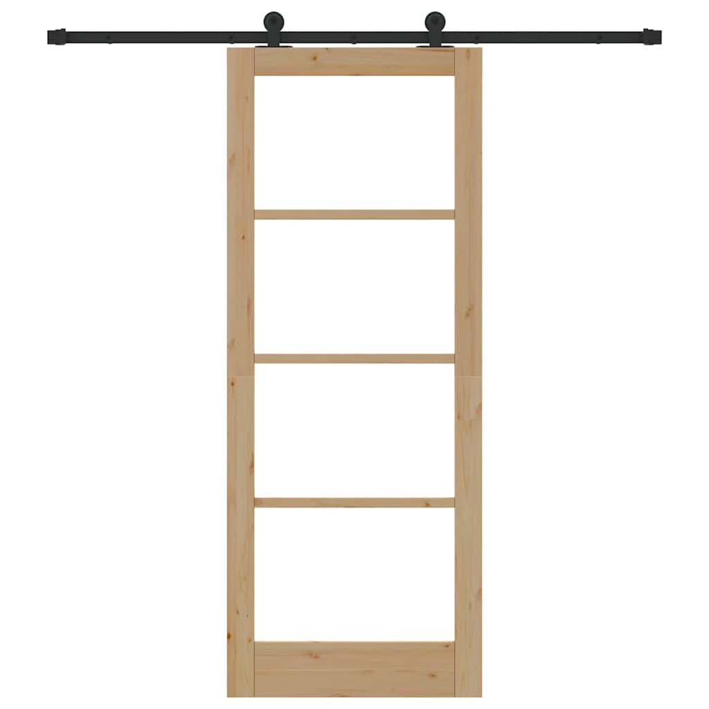 Schiebetür Manuell Braun 83 x 211 cm Holz und Metall
