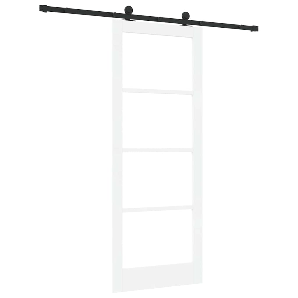 Schiebetür Manuell Weiß 83 x 211 cm Holz und Metall