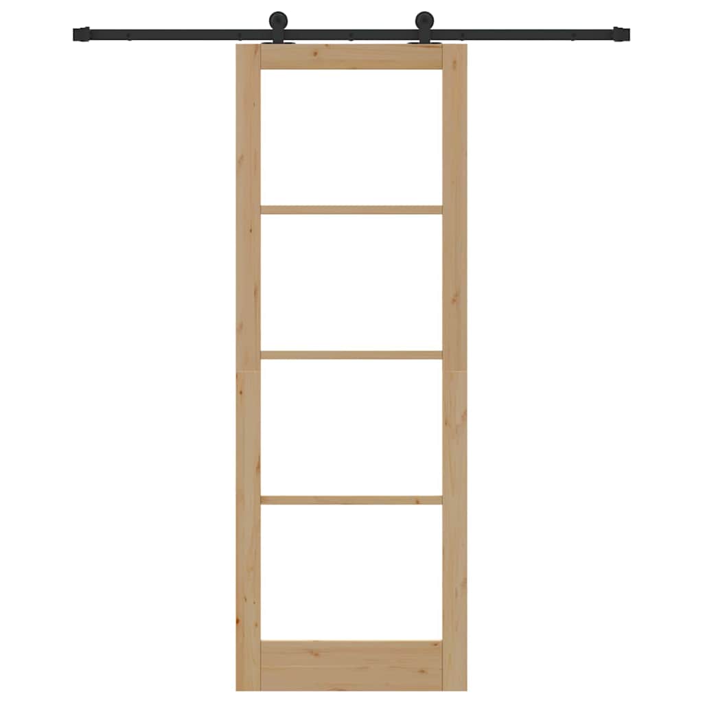 Schiebetür Manuell Braun 83 x 232 cm Holz und Metall
