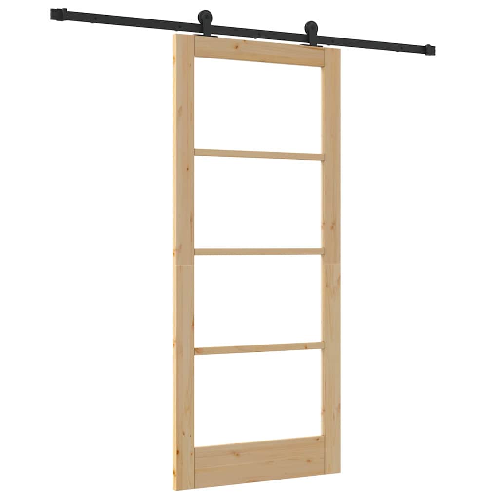 Schiebetür Manuell Braun 86 x 198.5 cm Holz und Metall