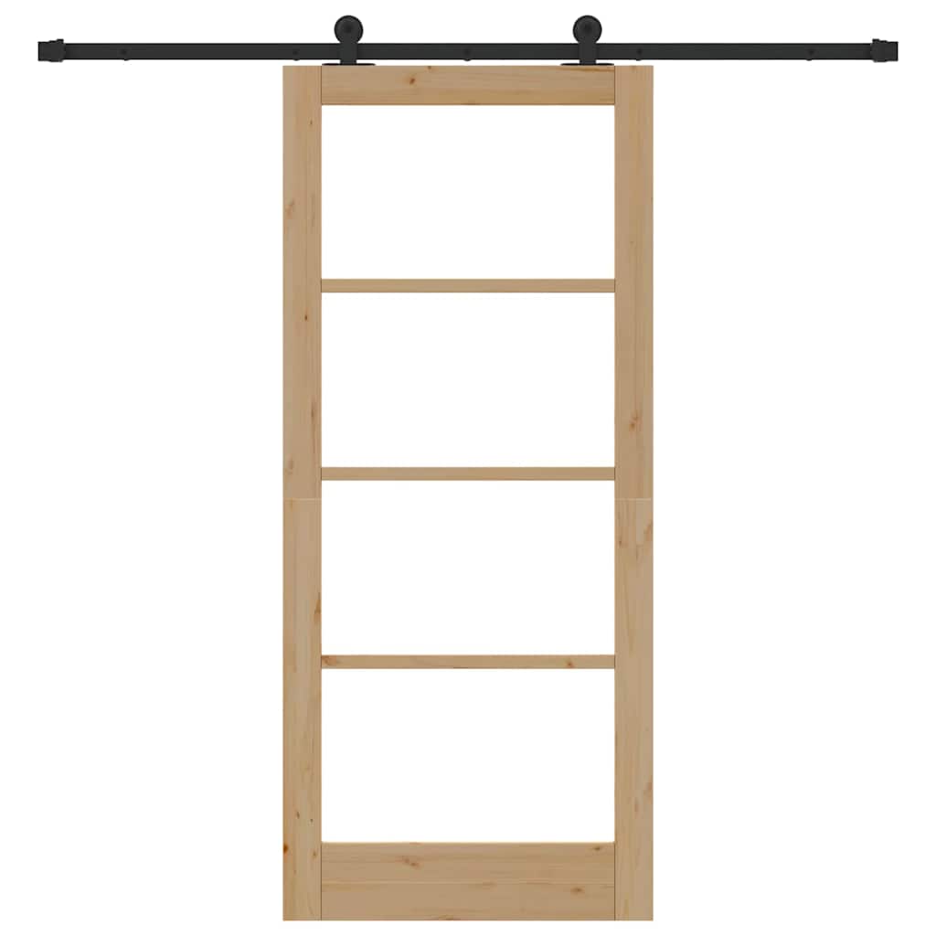Schiebetür Manuell Braun 86 x 198.5 cm Holz und Metall