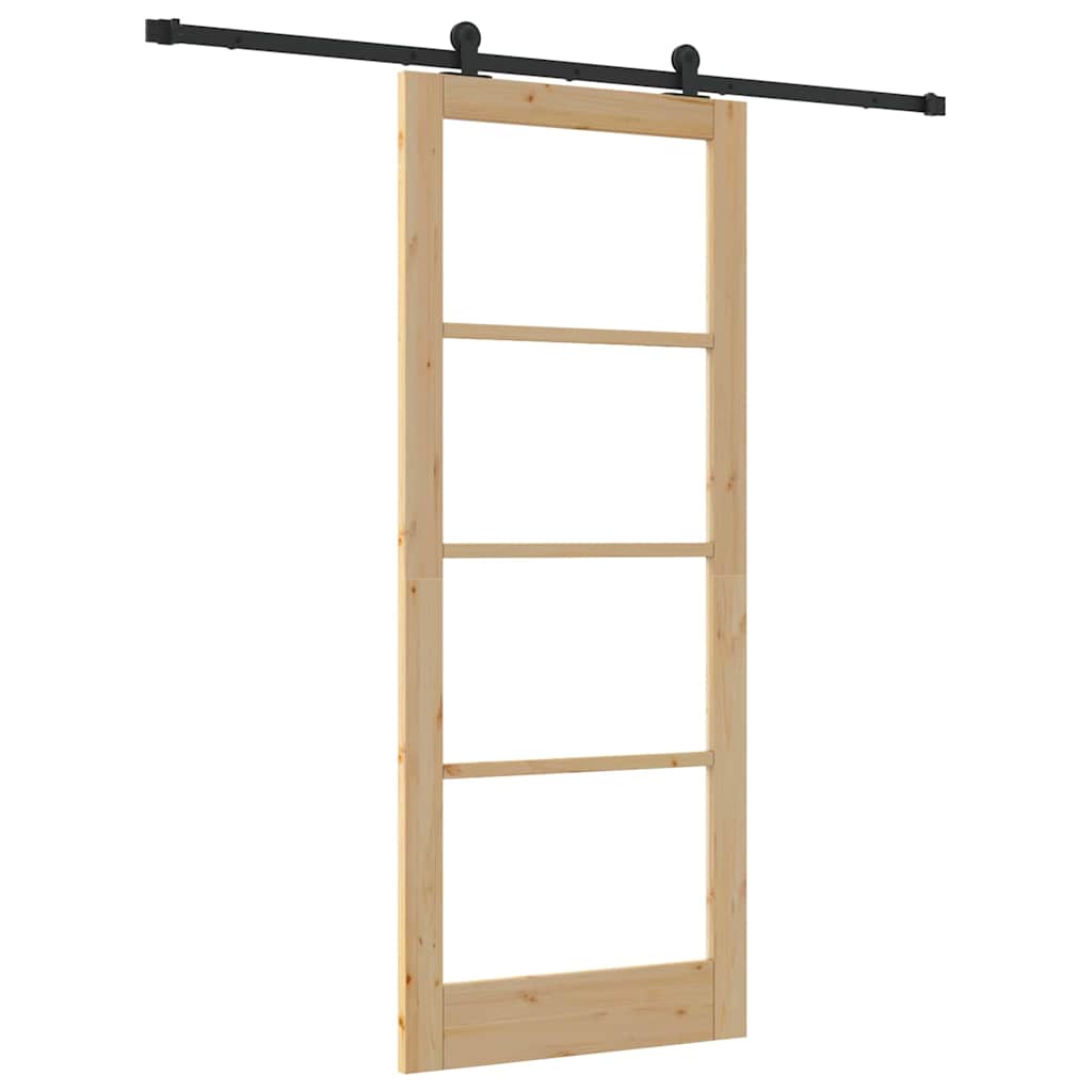 Schiebetür Manuell Braun 86 x 211 cm Holz und Metall
