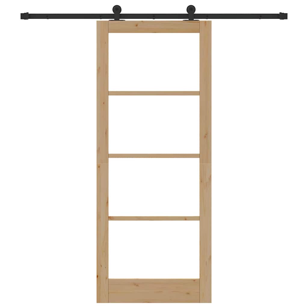 Schiebetür Manuell Braun 86 x 211 cm Holz und Metall