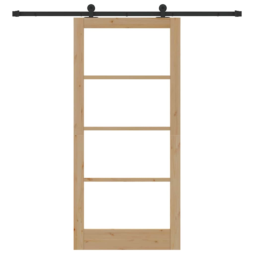 Schiebetür Manuell Braun 93 x 202 cm Holz und Metall