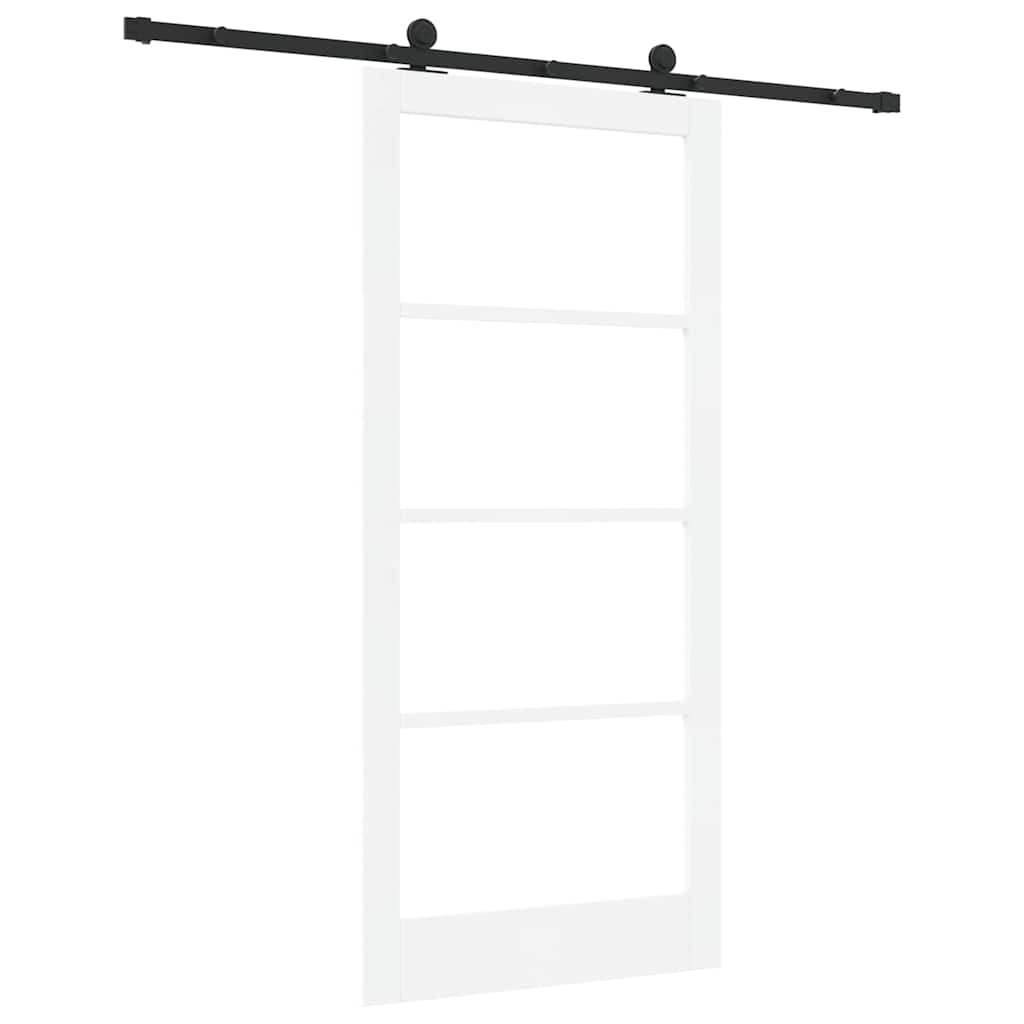 Schiebetür Manuell Weiß 93 x 202 cm Holz und Metall