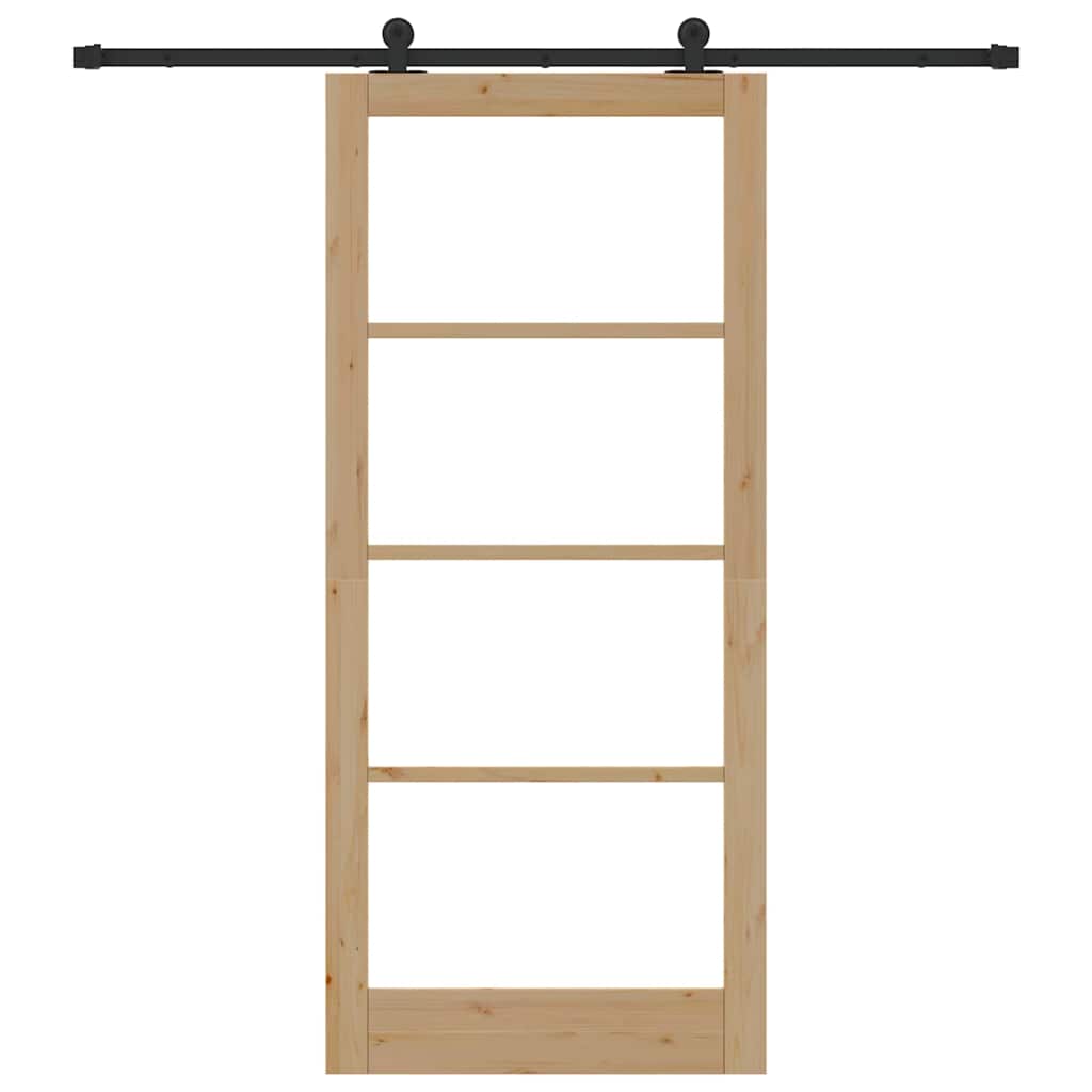 Schiebetür Manuell Braun 93 x 211 cm Holz und Metall