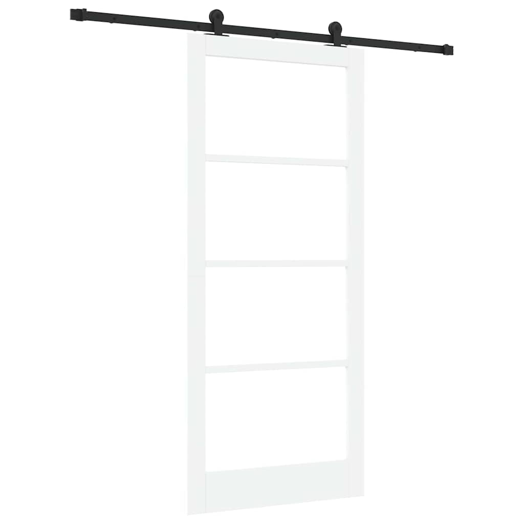 Schiebetür Manuell Weiß 93 x 211 cm Holz und Metall