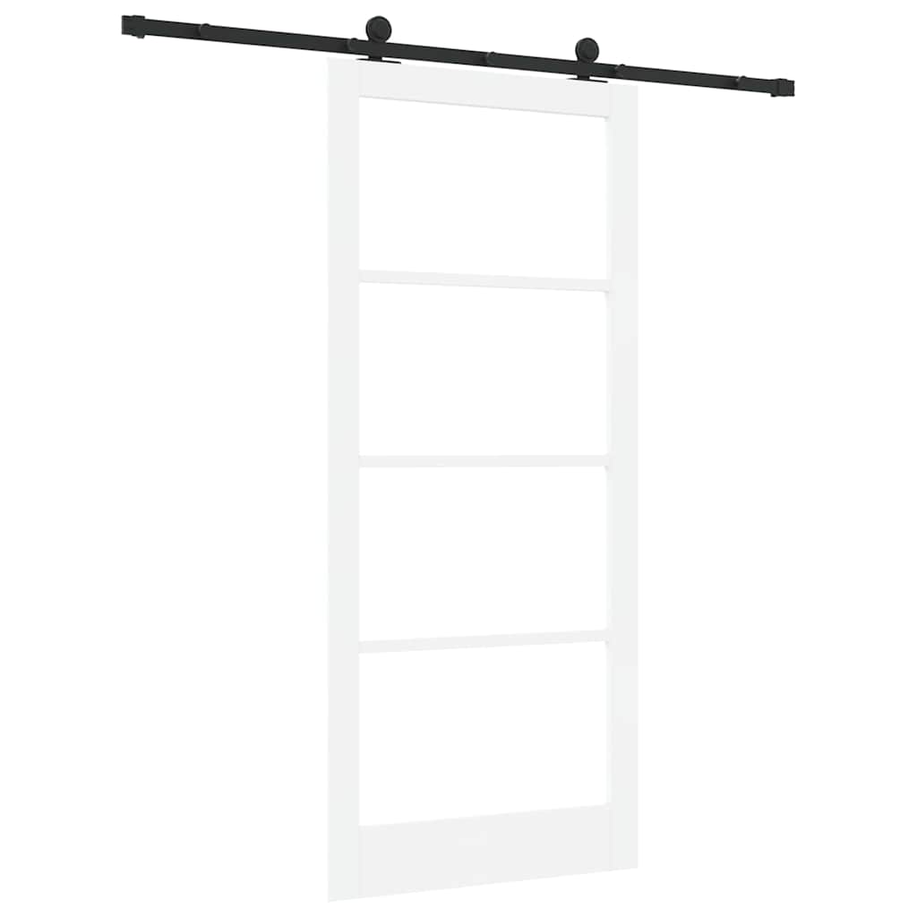 Schiebetür Manuell Weiß 93 x 211 cm Holz und Metall