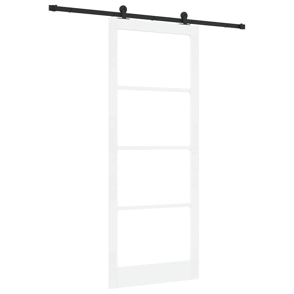 Schiebetür Manuell Weiß 93 x 232 cm Holz und Metall