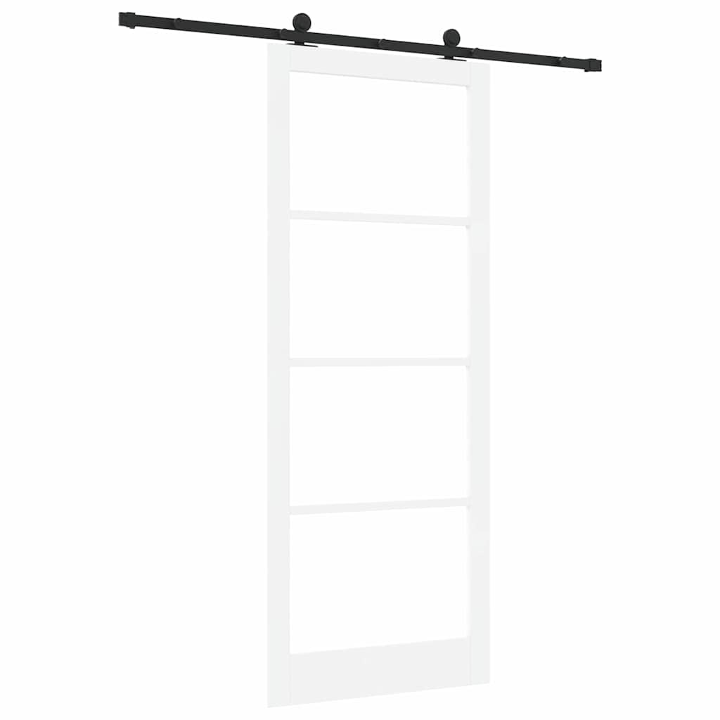 Schiebetür Manuell Weiß 93 x 232 cm Holz und Metall