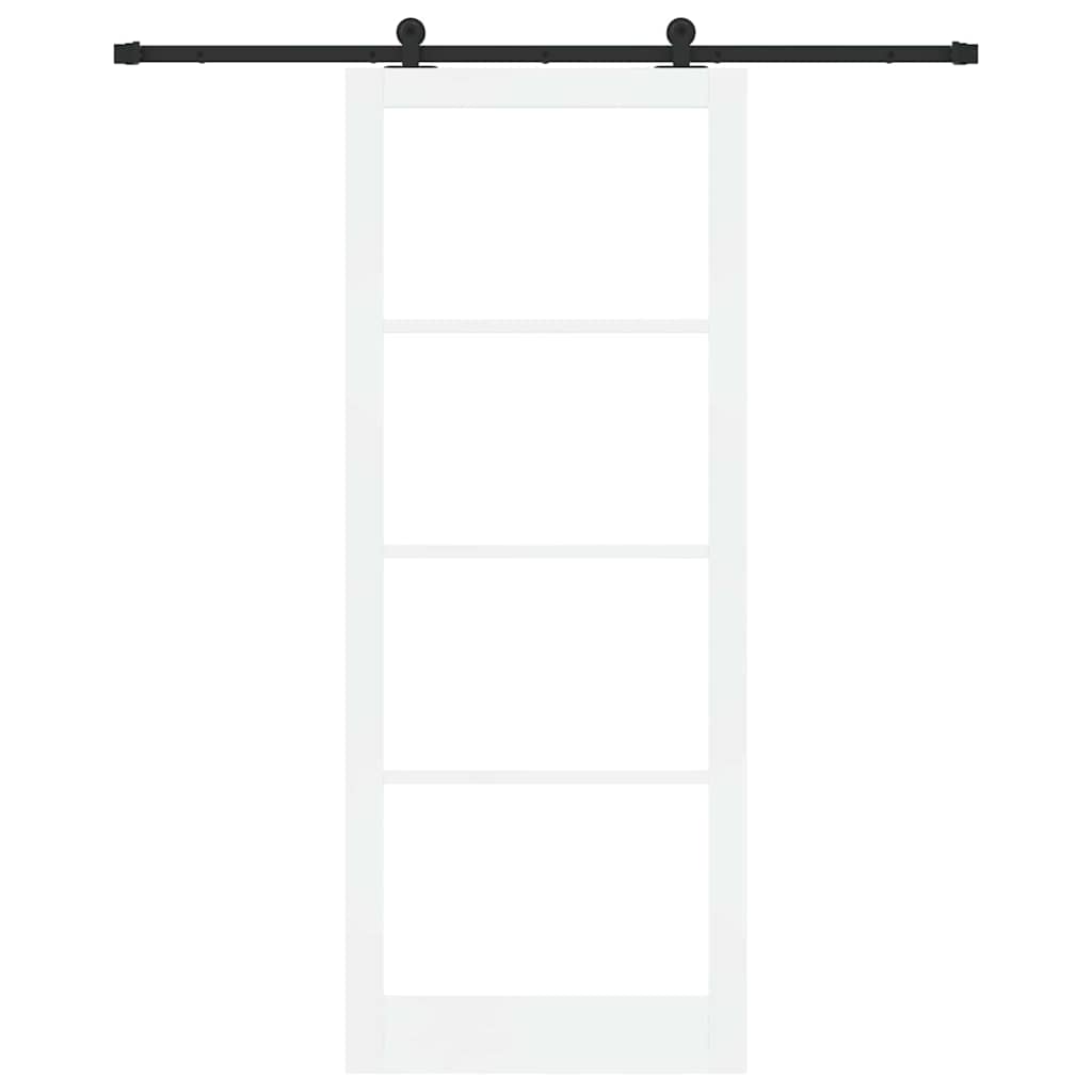 Schiebetür Manuell Weiß 93 x 232 cm Holz und Metall