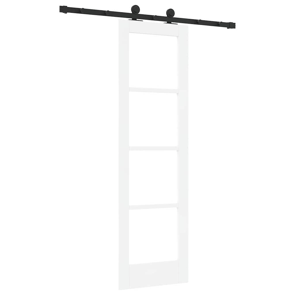Schiebetür Manuell Weiß 61 x 198.5 cm Holz und Metall