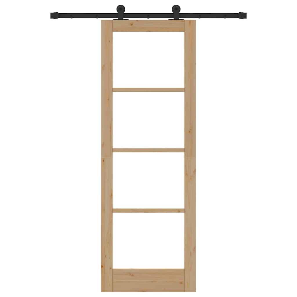 Schiebetür Manuell Braun 73,5 x 211 cm Holz und Metall