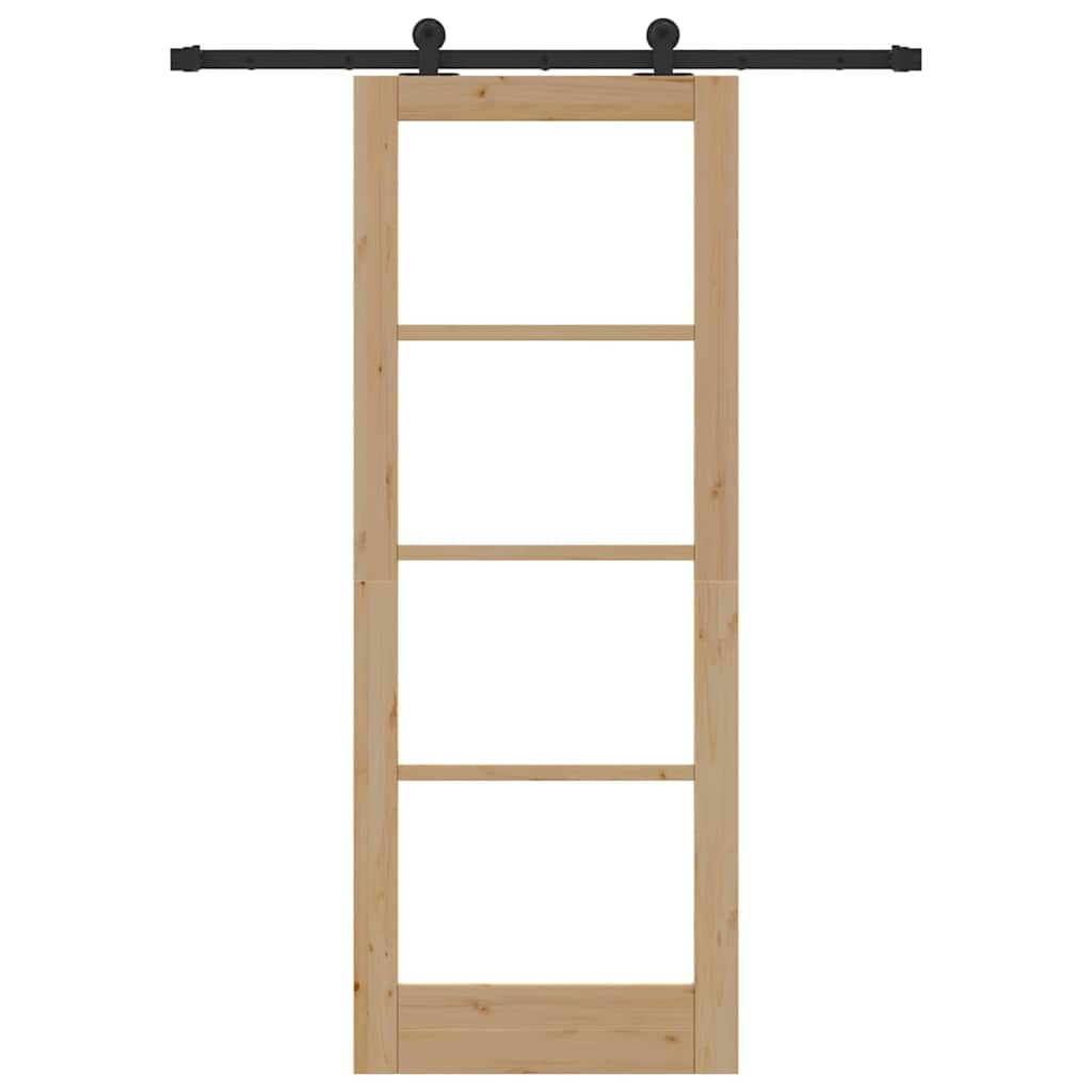 Schiebetür Manuell Braun 78 x 202 cm Holz und Metall
